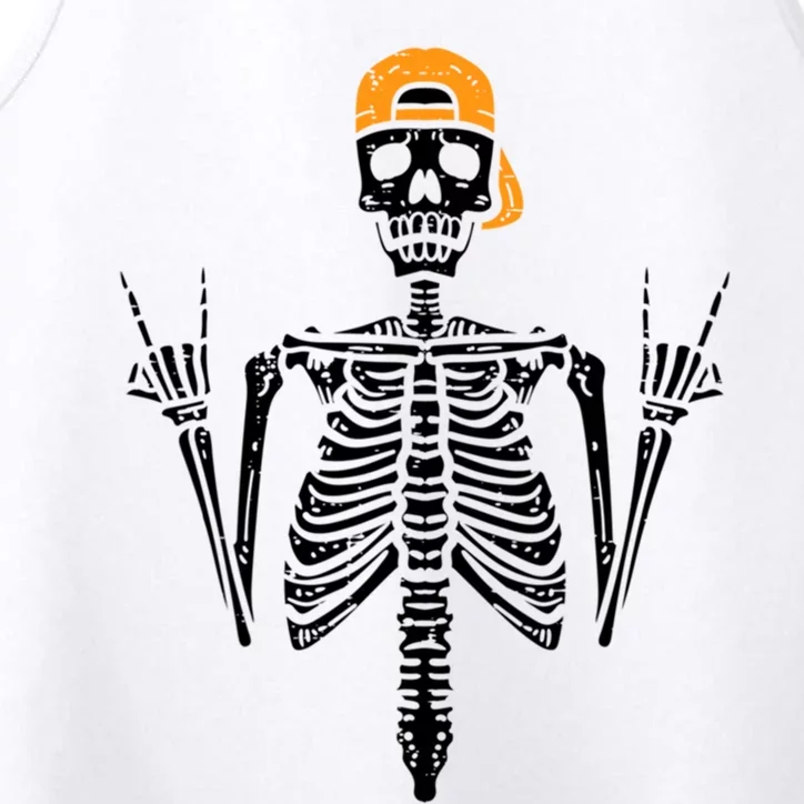 Funny Halloween Rocker Skeleton Hand Rock On Costume Cute Gift Performance Tank