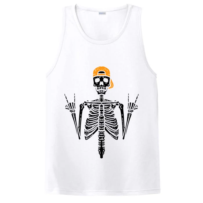 Funny Halloween Rocker Skeleton Hand Rock On Costume Cute Gift Performance Tank