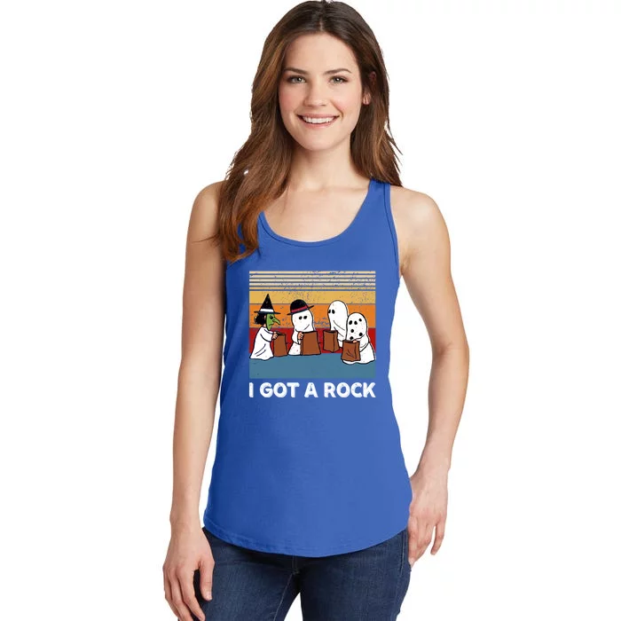 Funny Halloween Retro I Got A Rock Trick Or Treat Cute Gift Ladies Essential Tank