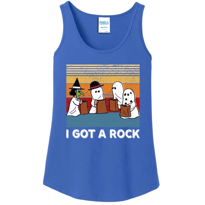 Funny Halloween Retro I Got A Rock Trick Or Treat Cute Gift Ladies Essential Tank