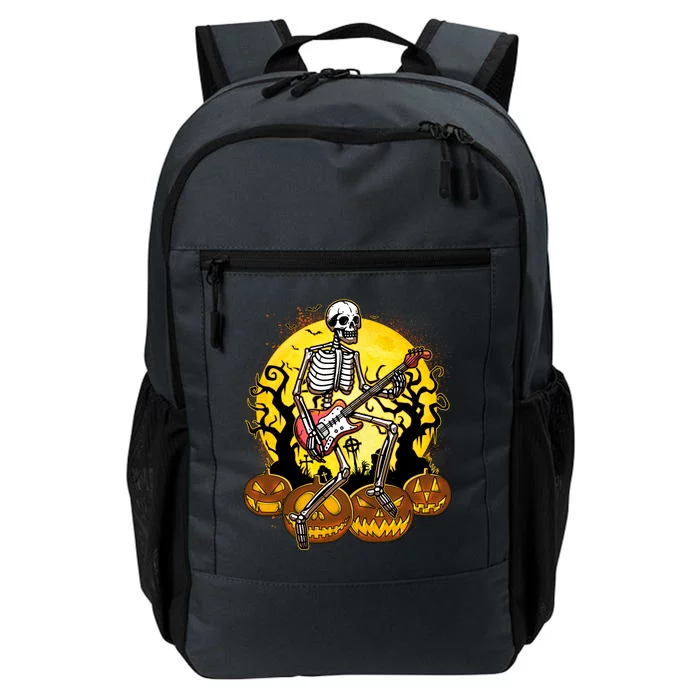 Funny Halloween Rocker Skeleton Rock With Electric Guitar Daily Commute Backpack