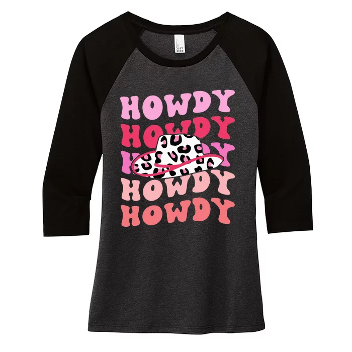 football howdy rodeo western hat sourn cowgirl Women's Tri-Blend 3/4-Sleeve Raglan Shirt