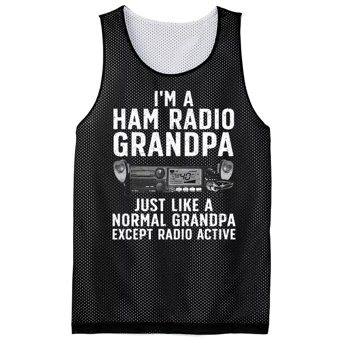 Funny Ham Radio Art For Grandpa Ham Operator Amateur Radio Mesh Reversible Basketball Jersey Tank