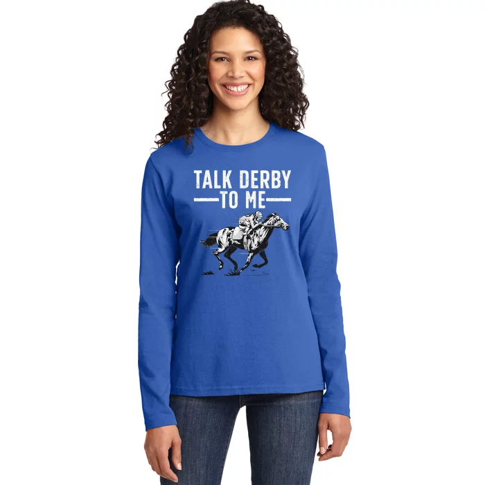 Funny Horse Racing Design Derby Horse Racing Ladies Long Sleeve Shirt