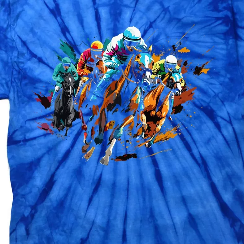 Funny Horse Racing Jockey Racer Derby Rider Race Track Tie-Dye T-Shirt