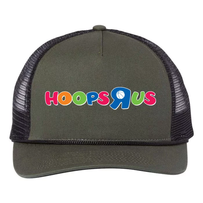 Funny Hoops R Us Basketball Fan Retro Rope Trucker Hat Cap