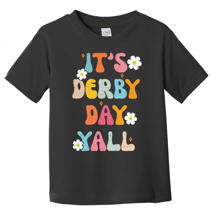 Funny Horse Racing Groovy ItS Derby Day Yall Ky Derby Horse Toddler T-Shirt