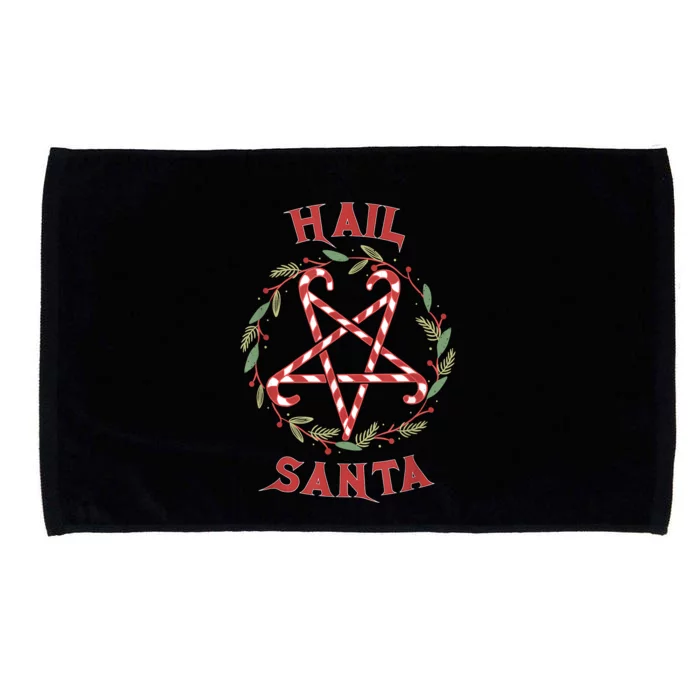 Funny Hail Santa Christmas Shirt Krampus Clothing Xmas Hail Santa Microfiber Hand Towel