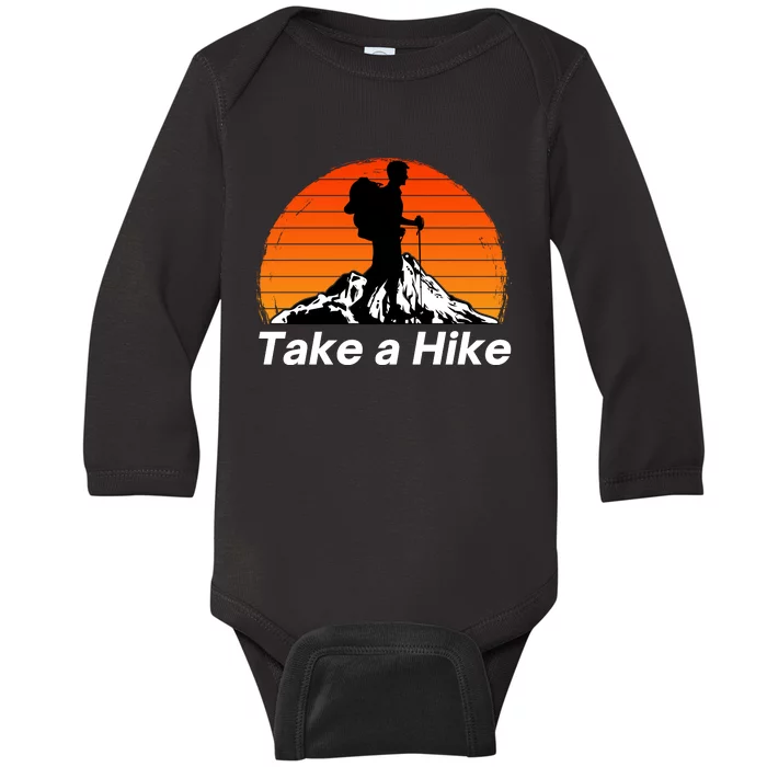 Funny Hiking, Social Distancing, Spend Time Hiking, Nature, Hike, Camping, Outsi Baby Long Sleeve Bodysuit