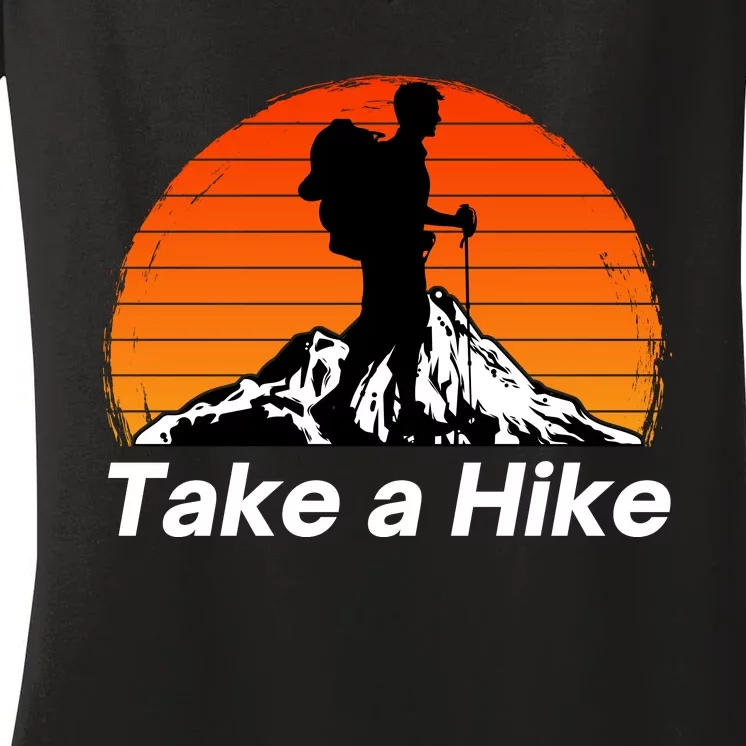 Funny Hiking, Social Distancing, Spend Time Hiking, Nature, Hike, Camping, Outsi Women's V-Neck T-Shirt