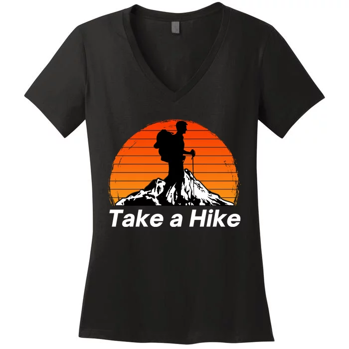 Funny Hiking, Social Distancing, Spend Time Hiking, Nature, Hike, Camping, Outsi Women's V-Neck T-Shirt