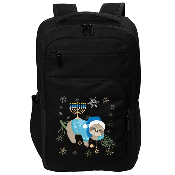 Funny Hanukkah Sloth Jewish Chanukah Sleeping Impact Tech Backpack