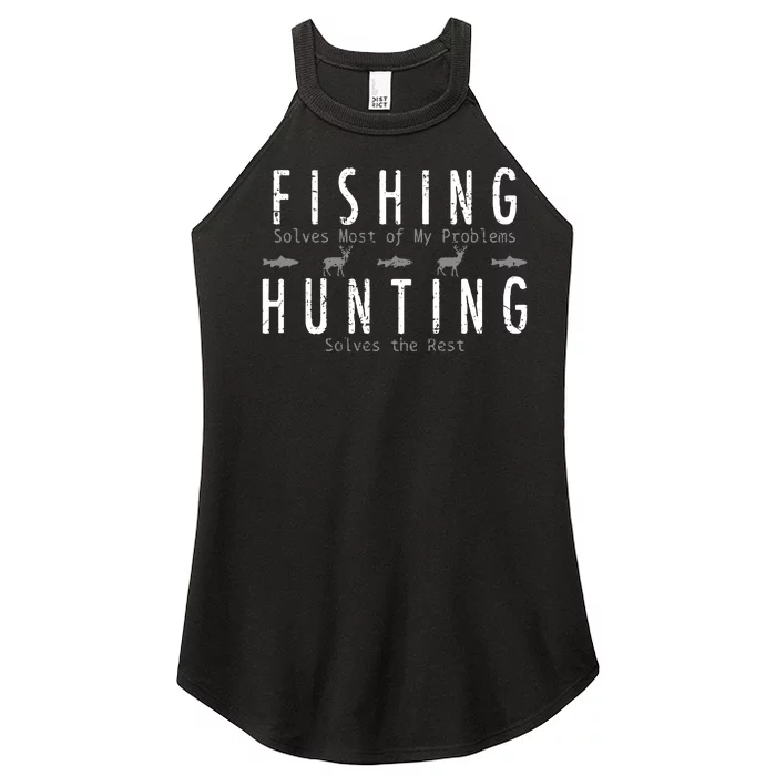 Fishing & Hunting Solve My Problems Funny Gift Women’s Perfect Tri Rocker Tank