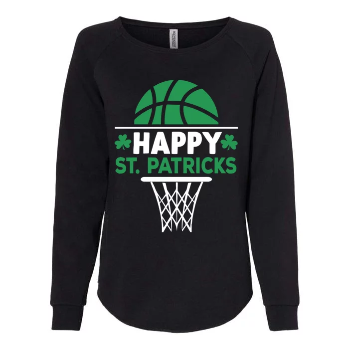 Funny Happy St Patricks Day Shamrock Basketball Meaningful Gift Womens California Wash Sweatshirt