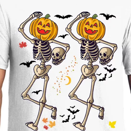 Fun Halloween Skeleton Pumpkin Pajama Set