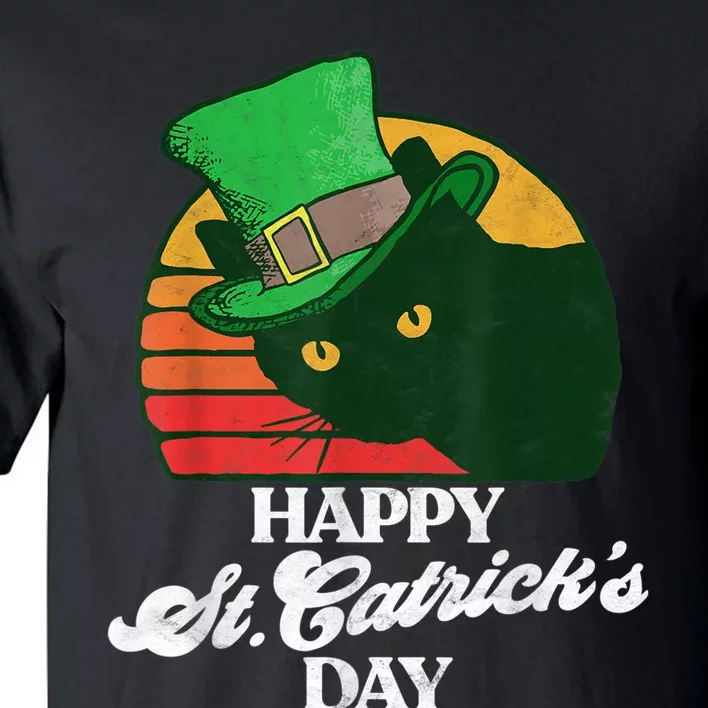 Funny Happy St CatrickS Day 80S St Patricks Cat Retro Tall T-Shirt