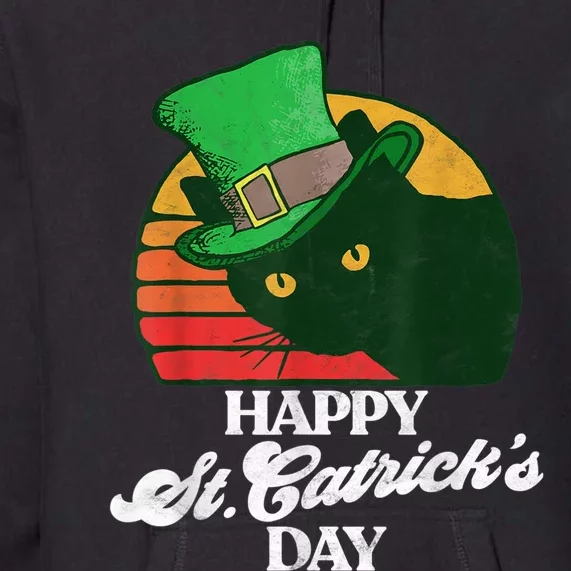 Funny Happy St CatrickS Day 80S St Patricks Cat Retro Premium Hoodie