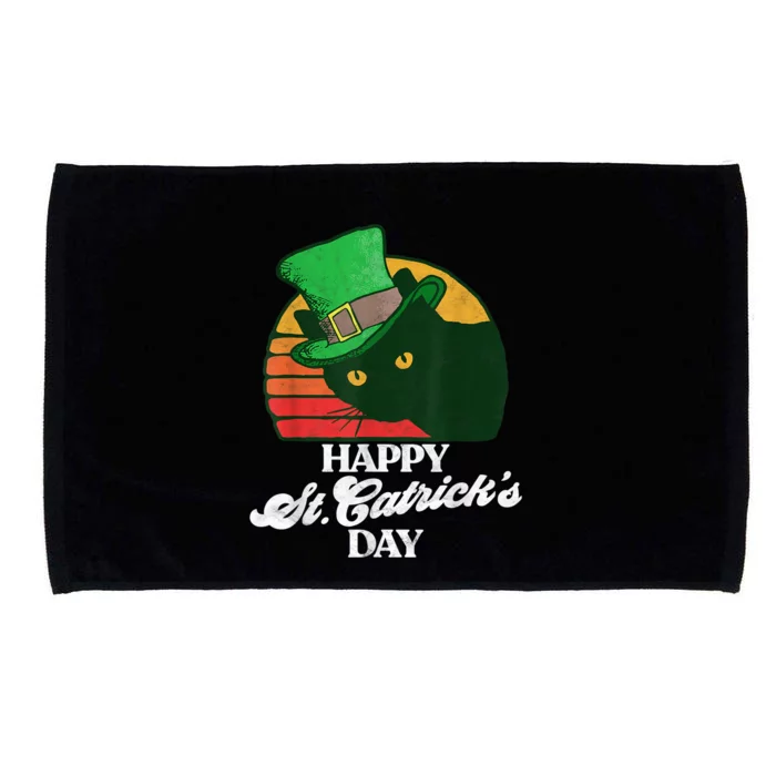 Funny Happy St CatrickS Day 80S St Patricks Cat Retro Microfiber Hand Towel