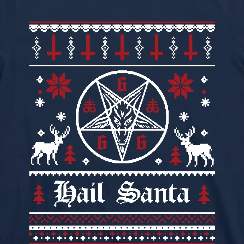 Funny Hail Santa Christmas Shirt Krampus Clothing Xmas Hail Santa T-Shirt