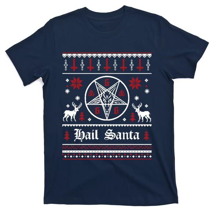 Funny Hail Santa Christmas Shirt Krampus Clothing Xmas Hail Santa T-Shirt