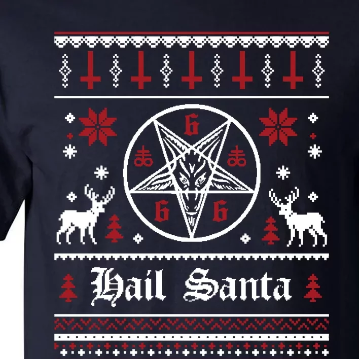 Funny Hail Santa Christmas Shirt Krampus Clothing Xmas Hail Santa Tall T-Shirt