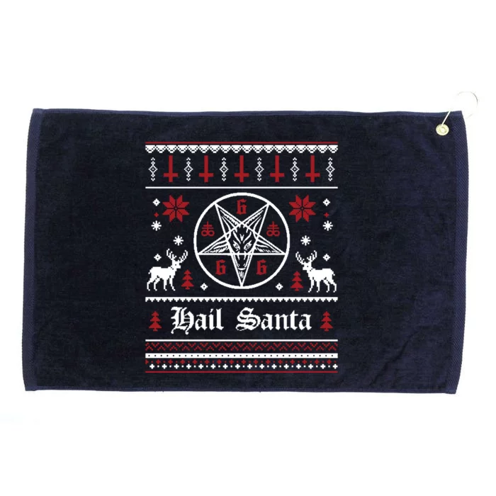 Funny Hail Santa Christmas Shirt Krampus Clothing Xmas Hail Santa Grommeted Golf Towel