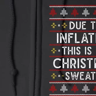 Festive Holiday Sweater Beat Inflation with Style Full Zip Hoodie