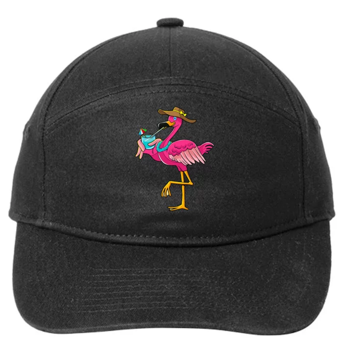 Flamingo Hawaiian Summer Tropical Luau 7-Panel Snapback Hat