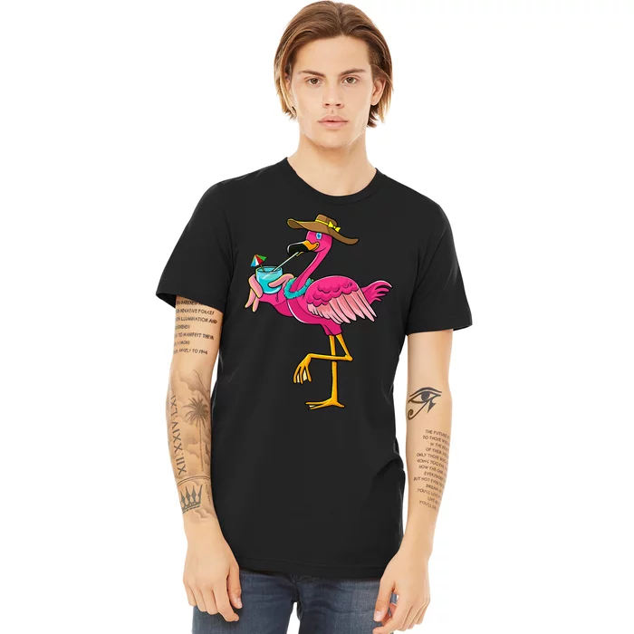 Flamingo Hawaiian Summer Tropical Luau Premium T-Shirt