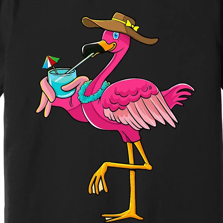 Flamingo Hawaiian Summer Tropical Luau Premium T-Shirt