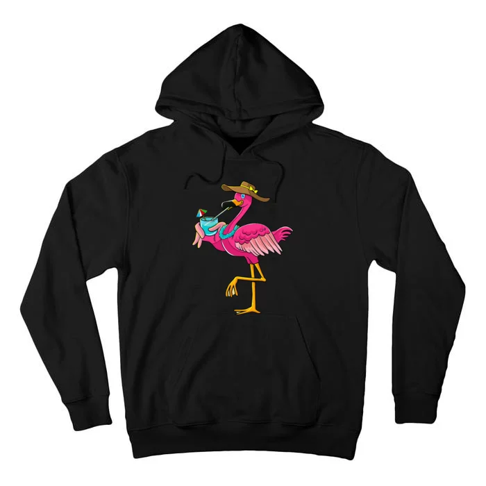 Flamingo Hawaiian Summer Tropical Luau Tall Hoodie