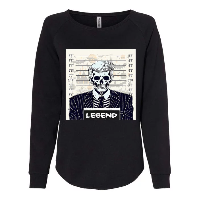 Funny Halloween Skeleton President Mugshot Legend Womens California Wash Sweatshirt