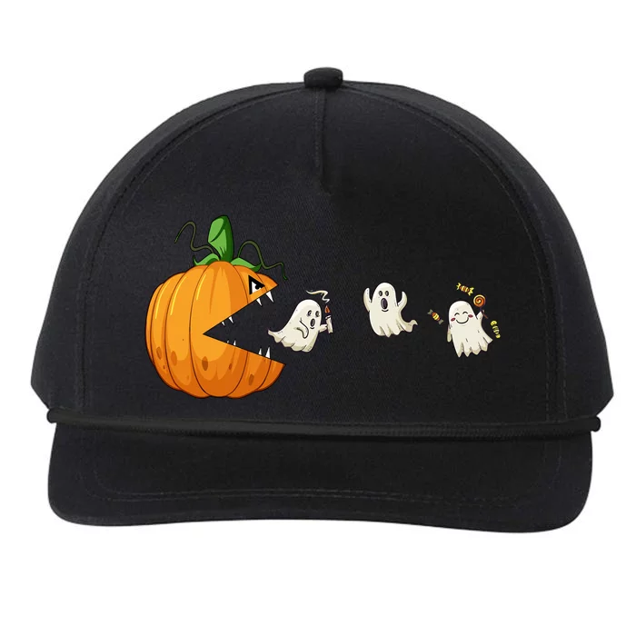 Funny Halloween Scary Pumpkin Ghosts Creepy Halloween Gamer Snapback Five-Panel Rope Hat