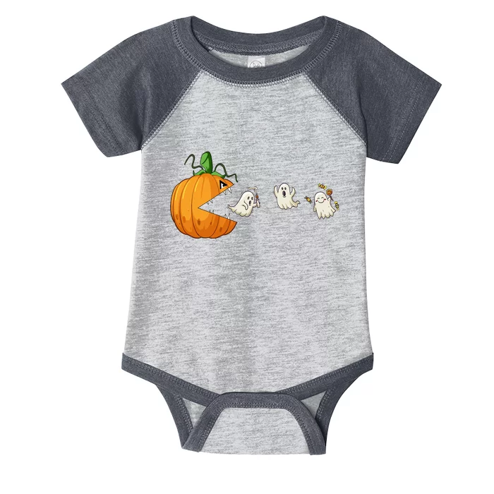 Funny Halloween Scary Pumpkin Ghosts Creepy Halloween Gamer Infant Baby Jersey Bodysuit