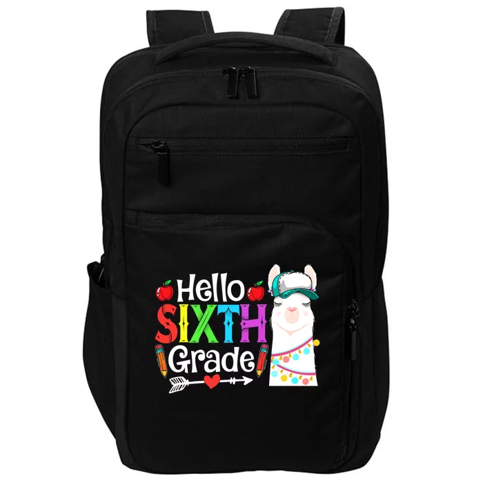 Funny Hello Sixth Grade Llama Back To School First Day Cute Gift Impact Tech Backpack