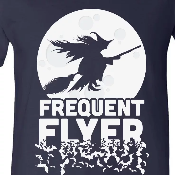 Funny Halloween Shirts, Perfect Halloween Frequent Flyer Witch V-Neck T-Shirt