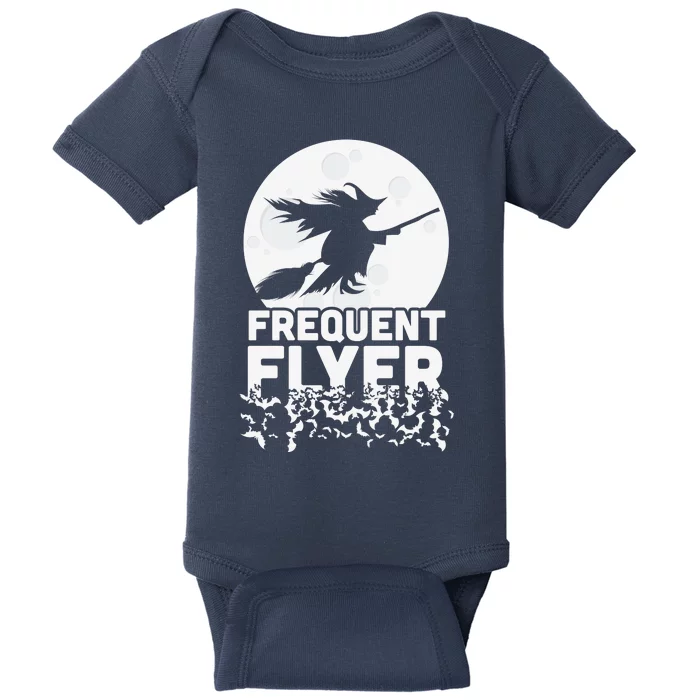 Funny Halloween Shirts, Perfect Halloween Frequent Flyer Witch Baby Bodysuit