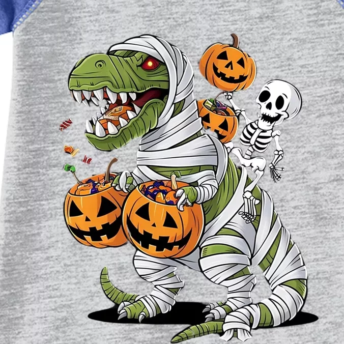 Funny Halloween Skeleton Dinosaur Mummy Trex Hallowen Meaningful Gift Infant Baby Jersey Bodysuit