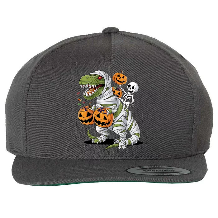 Funny Halloween Skeleton Dinosaur Mummy Trex Hallowen Meaningful Gift Wool Snapback Cap