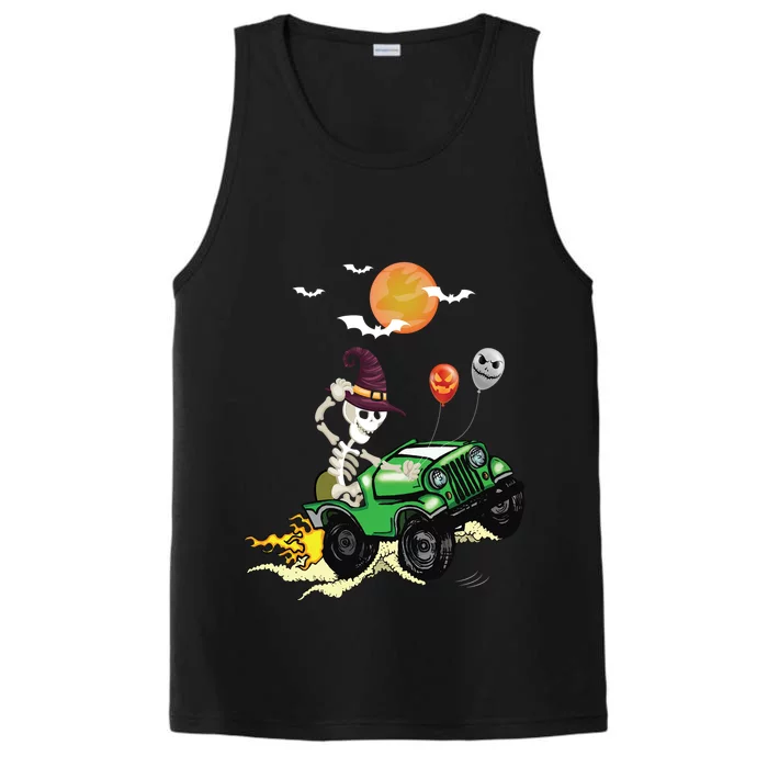 Funny Halloween Skeleton MonsterTruck Meaningful Gift Performance Tank