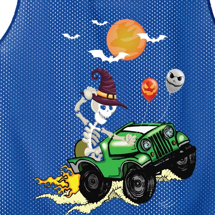 Funny Halloween Skeleton MonsterTruck Meaningful Gift Mesh Reversible Basketball Jersey Tank