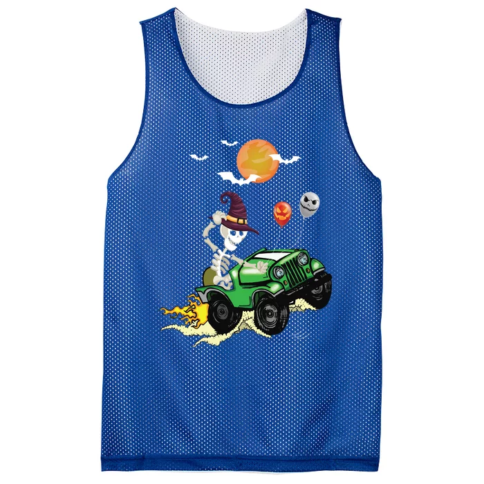 Funny Halloween Skeleton MonsterTruck Meaningful Gift Mesh Reversible Basketball Jersey Tank