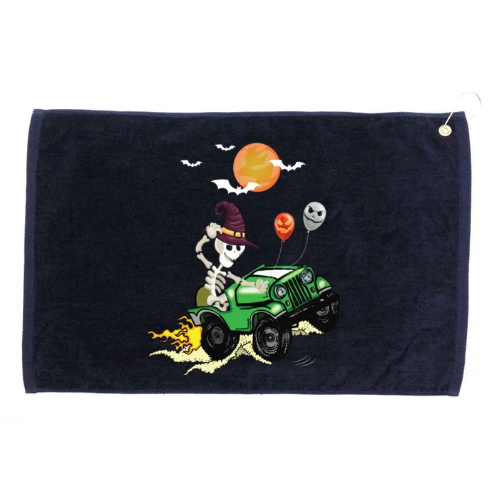 Funny Halloween Skeleton MonsterTruck Meaningful Gift Grommeted Golf Towel