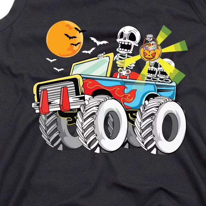 Funny Halloween Skeleton MonsterTruck Kids Boy Tank Top