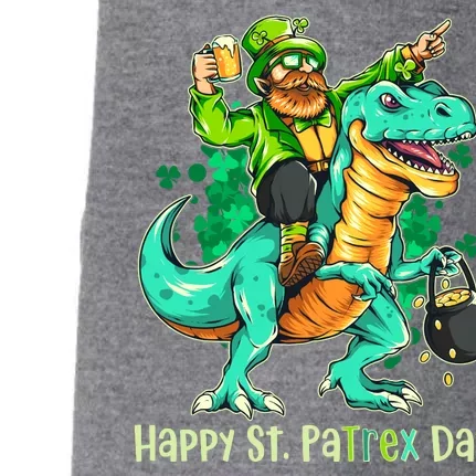 Funny Happy St. PaTREX Day Leprechaun Riding Trex Dinosaur Doggie 3-End Fleece Hoodie