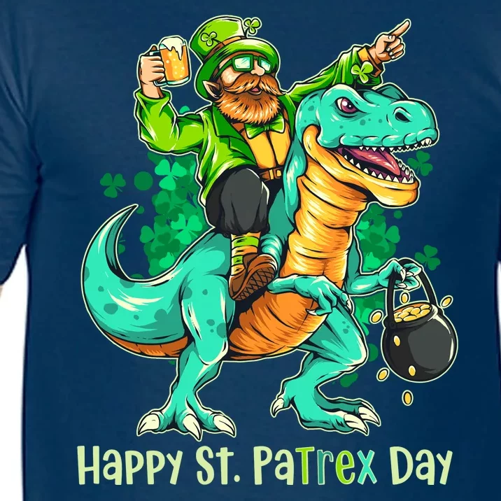 Funny Happy St. PaTREX Day Leprechaun Riding Trex Dinosaur Comfort Colors T-Shirt