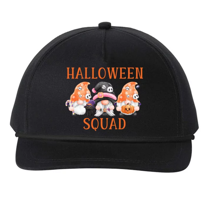 Funny Halloween Squad Funny Halloween Gnomes Gnomes Halloween Spooky Season Snapback Five-Panel Rope Hat