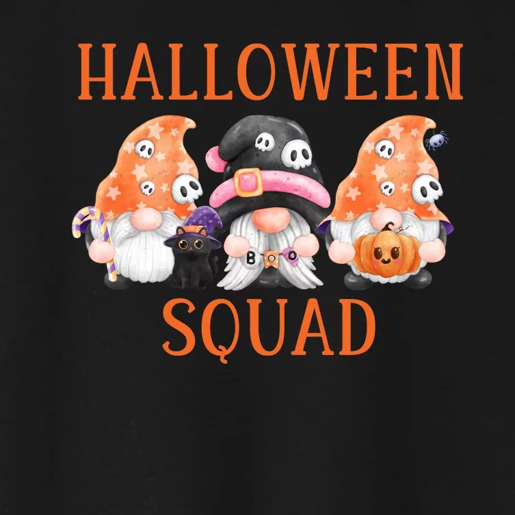 Funny Halloween Squad Funny Halloween Gnomes Gnomes Halloween Spooky Season Women's Crop Top Tee