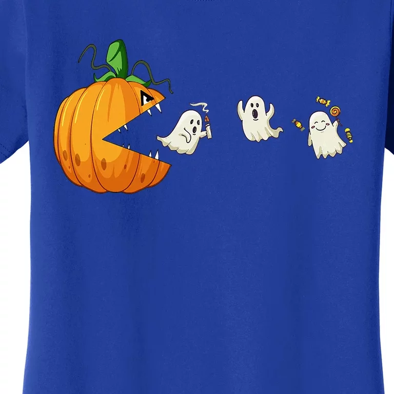 Funny Halloween Scary Pumpkin Ghosts Creepy Halloween Gamer Women's T-Shirt