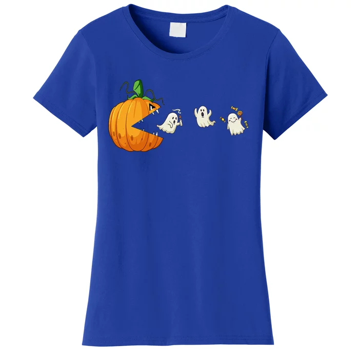 Funny Halloween Scary Pumpkin Ghosts Creepy Halloween Gamer Women's T-Shirt